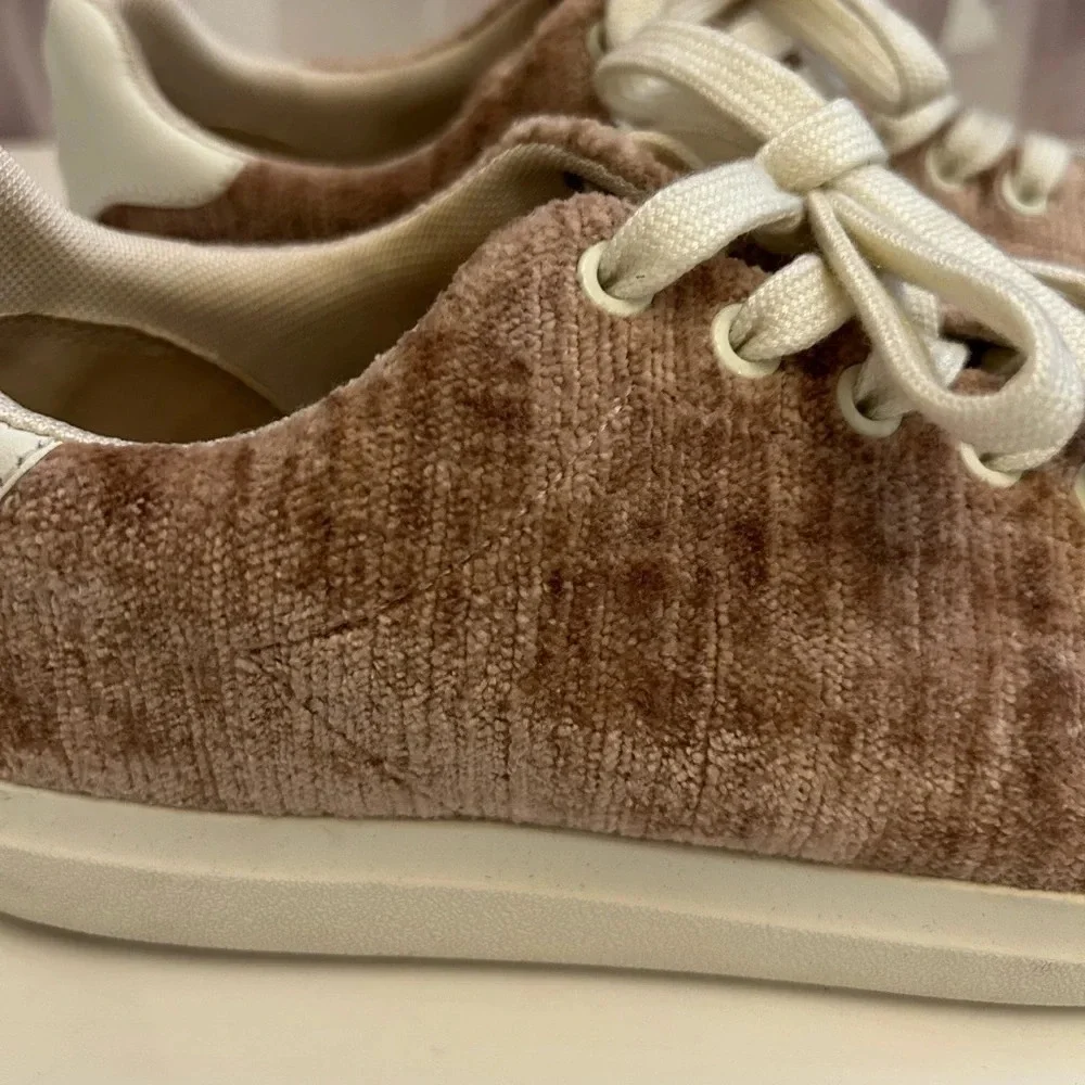 ! Tory Burch Howell Velvet Sneaker Mauve Pink Womens